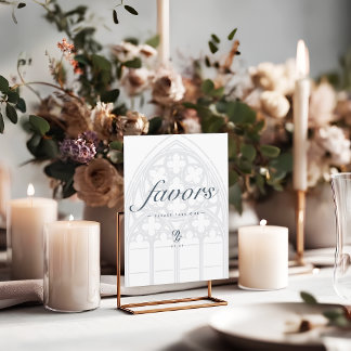 Elegant Gothic Classic Green Wedding Favours Sign