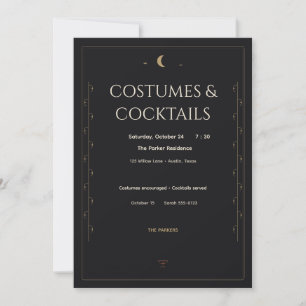 Elegant Gothic Costumes & Cocktails Adult Hallowee Invitation