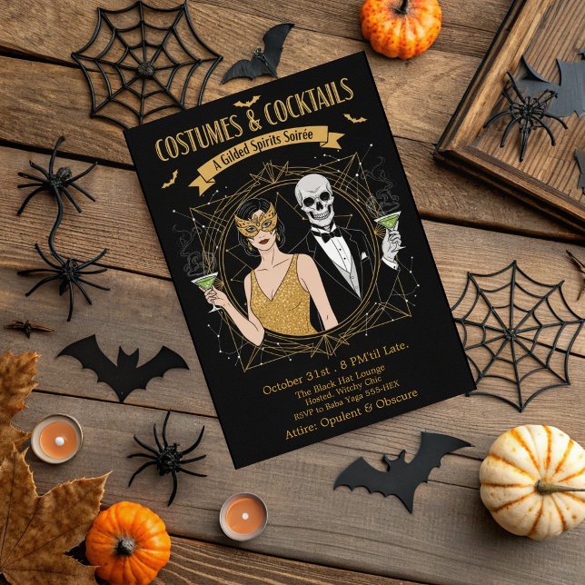 Elegant Gothic Costumes & Cocktails Halloween  Invitation (Creator Uploaded)