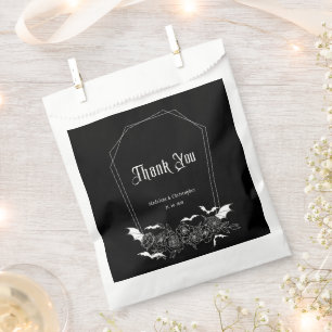 Elegant Gothic Floral Black Wedding Favour Bags