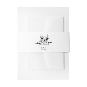 Elegant Gothic Floral Wedding Invitation Belly Band