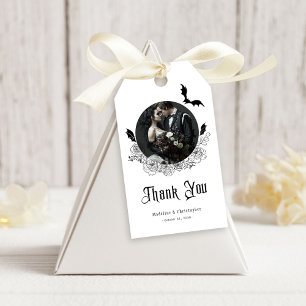 Elegant Gothic Floral Wedding Photo Gift Tags