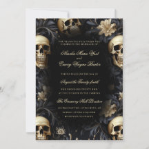 Elegant Gothic Gold Skulls & Flowers Wedding