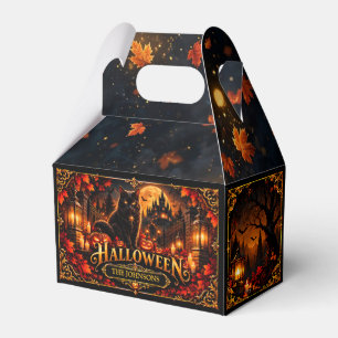 Elegant Gothic Halloween Black Cat Custom Favour B Box