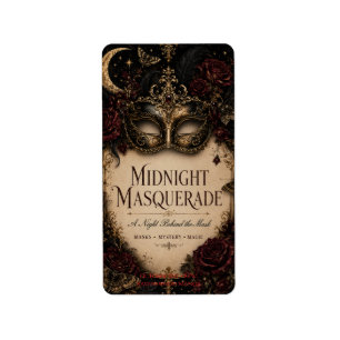 Elegant Gothic Halloween Dinner Party Label