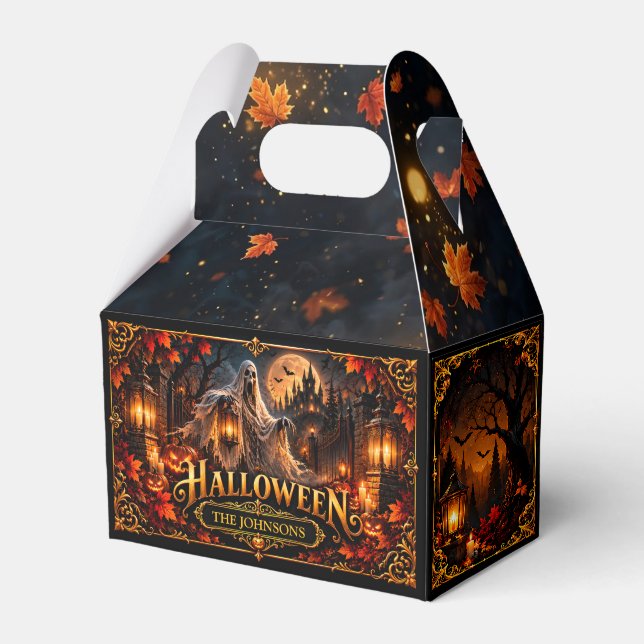 Elegant Gothic Halloween Ghost Custom Favour Box (Front Side)