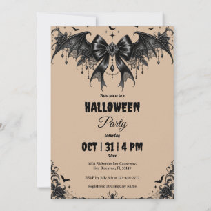 Elegant Gothic Halloween Night Party Invitation
