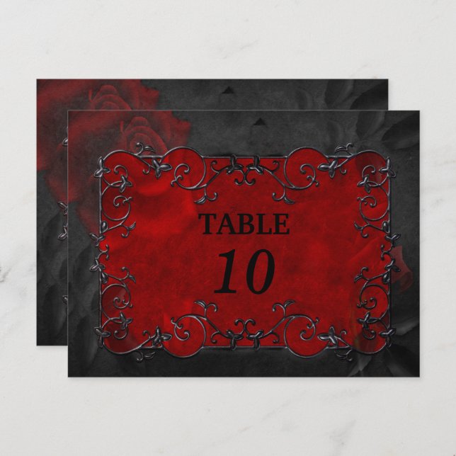 Elegant gothic halloween Table Number Postcard (Front/Back)