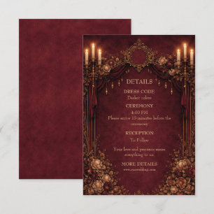 Elegant gothic halloween wedding enclosure card