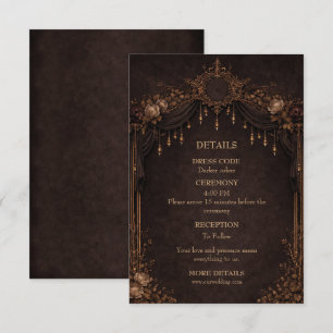 Elegant gothic halloween wedding enclosure card