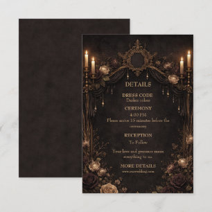 Elegant gothic halloween wedding enclosure card