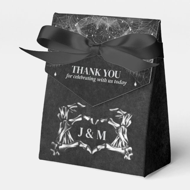 Elegant gothic halloween wedding  favour box (Front Side)