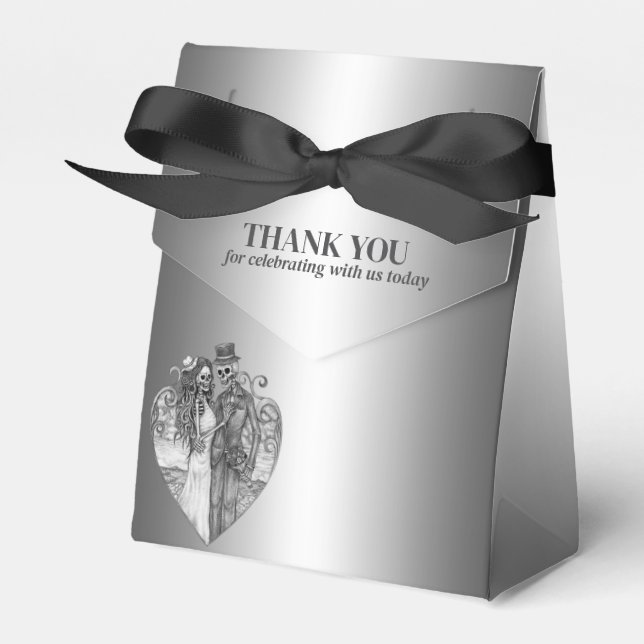 Elegant gothic halloween wedding  favour box (Front Side)