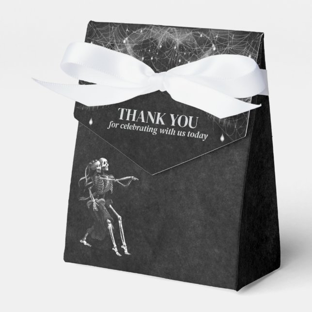 Elegant gothic halloween wedding  favour box (Front Side)