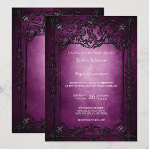 Elegant gothic halloween wedding Invitation