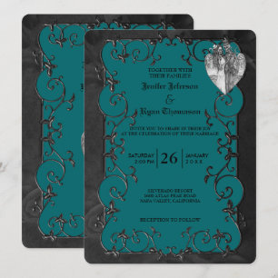 Elegant gothic halloween wedding Invitation