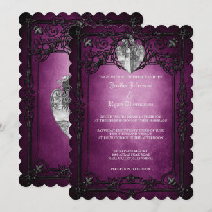 Elegant gothic halloween wedding Invitation