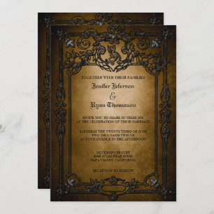 Elegant gothic halloween wedding Invitation