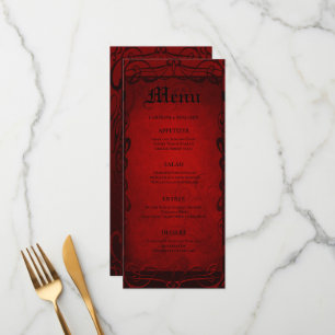Elegant gothic halloween Wedding Menu