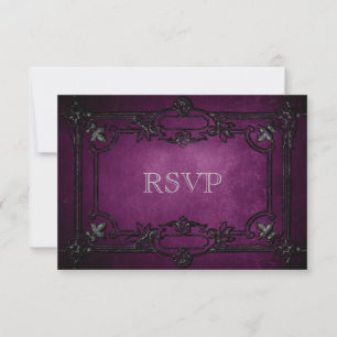 Elegant gothic halloween Wedding RSVP Card