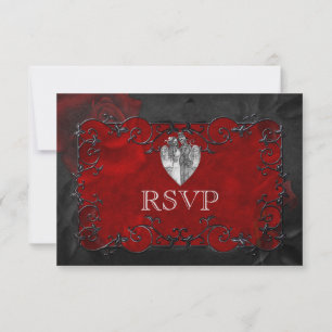 Elegant gothic halloween Wedding RSVP Card
