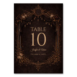 Elegant Gothic Halloween Wedding Table number