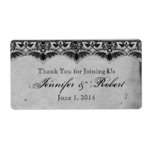 Elegant Gothic Lace Posh Water Bottle Label