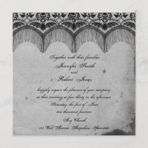 Elegant Gothic Lace Posh Wedding Invitation