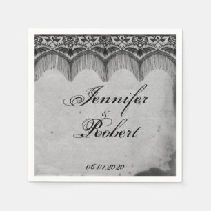 Elegant Gothic Lace Posh Wedding Napkin