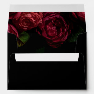 Elegant Gothic Moody Floral Self Address Wedding Envelope