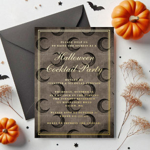 Elegant Gothic Moon Halloween Cocktail Party