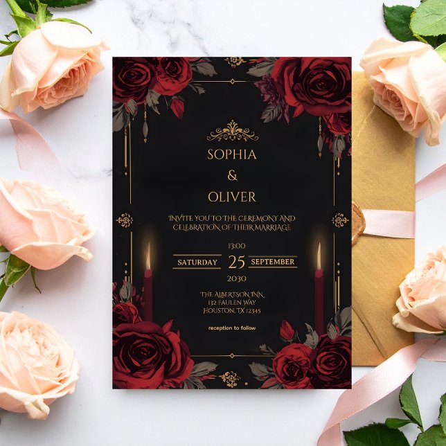 Elegant Gothic Romance Wedding  Invitation (Creator Uploaded)