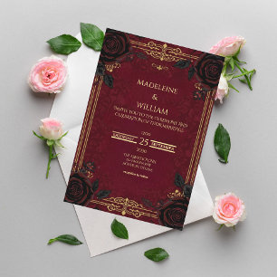 Elegant Gothic Romance Wedding  Invitation