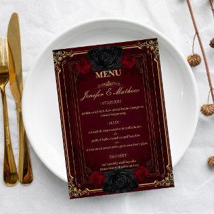 Elegant Gothic Romance Wedding Menu