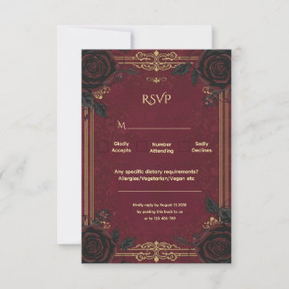 Elegant Gothic Romance Wedding  RSVP Card