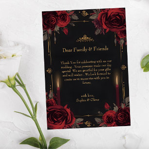 Elegant Gothic Romance Wedding Thank You Card