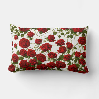 Elegant Gothic Rose Vine Seamless Pillow Design