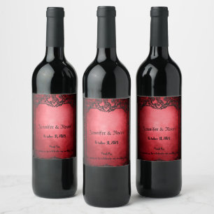 Elegant Gothic Rustic Red Wine Label