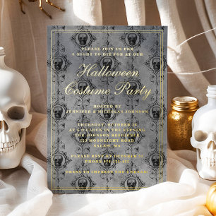 Elegant Gothic Skulls Halloween Costume Party