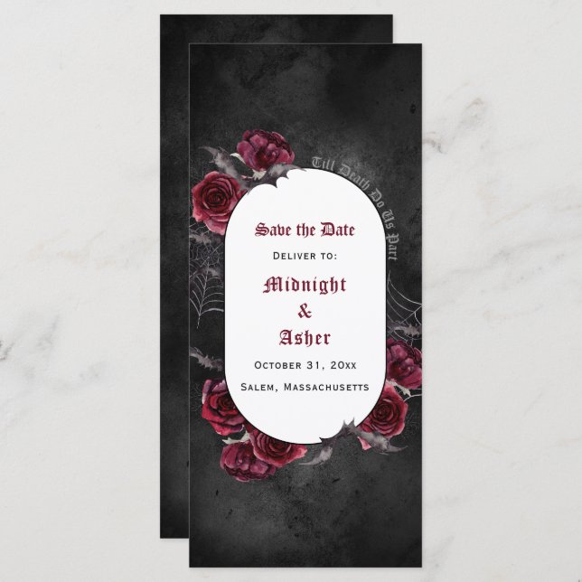 Elegant Gothic Till Death Do Us Part Save The Date (Front/Back)