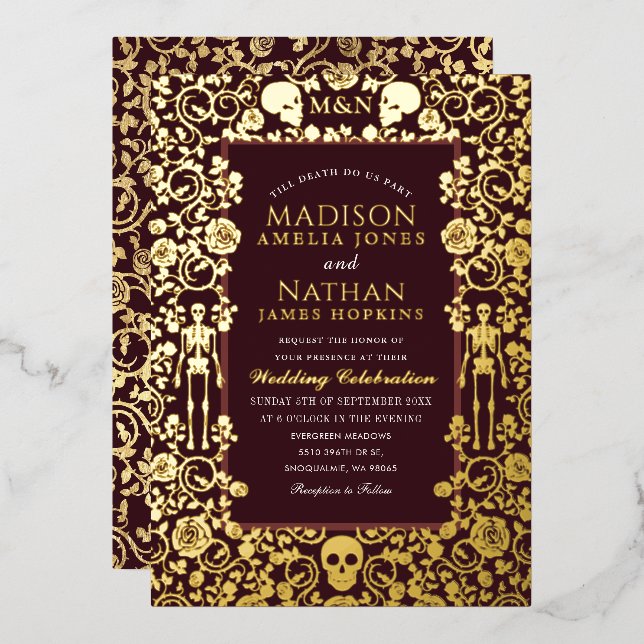 Elegant Gothic Victorian Gold Wedding (Front/Back)