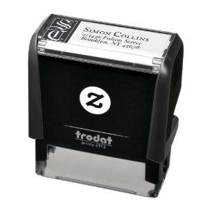 Elegant Gothic Vintage Monogram Return Address Self-inking Stamp