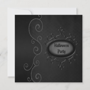 Elegant Gothic Vintage Swirls Halloween Party Invitation