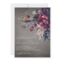 Elegant Gothic Watercolor Floral Wedding
