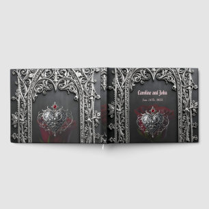 Elegant Gothic Wedding Rose Frame Guest Book