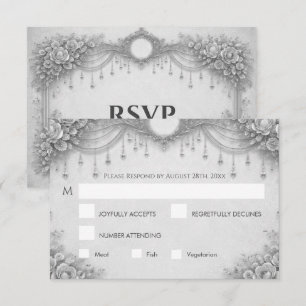 Elegant gothic Wedding RSVP Card