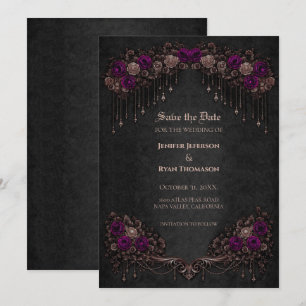 Elegant Gothic wedding save the date invitation