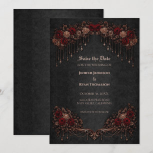 Elegant Gothic wedding save the date invitation