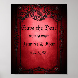 Elegant Gothic wedding save the date Poster