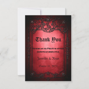 Elegant Gothic wedding Thank You Card